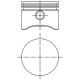 Piston compresor KOLBENSCHMIDT diametru 75mm STD lungime 57mm alezaj 75mm inaltime compresie 28mm bolt 15mm lungime bolt 50mm