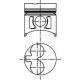 Piston KOLBENSCHMIDT diametru 84mm STD compatibil JCB lungime 87.7mm diametru pivot 28mm inaltime compresie 47.7mm