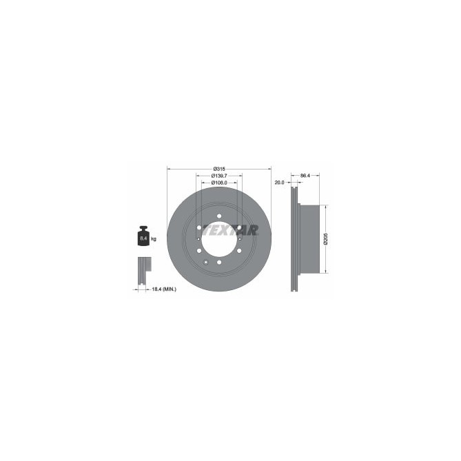 Disc frana TEXTAR