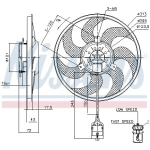 Motor electric,ventilator NISSENS