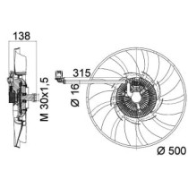 Ventilator, radiator MAHLE