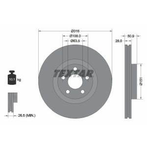 Disc frana TEXTAR