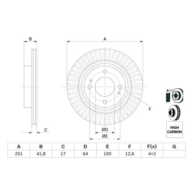 Disc frana BOSCH