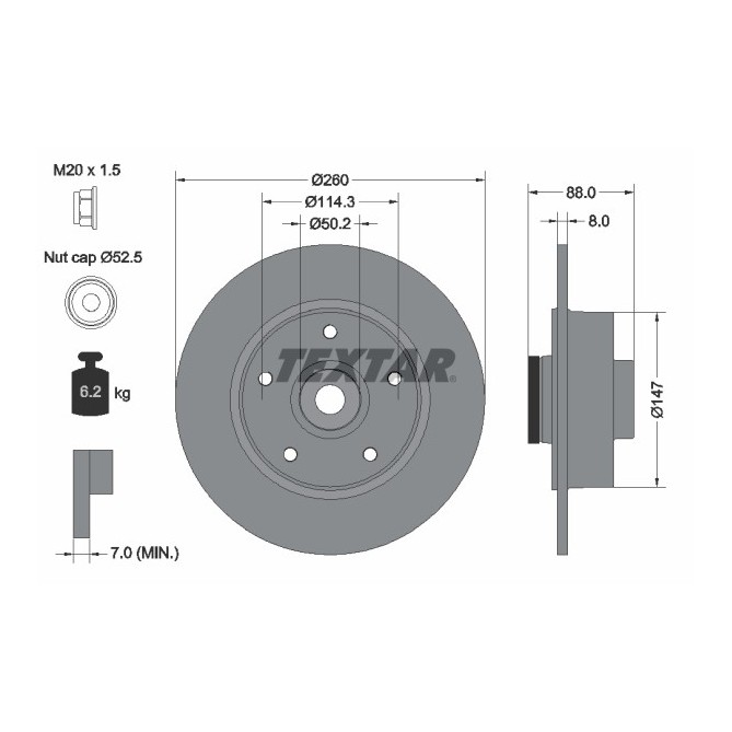 Disc frana TEXTAR