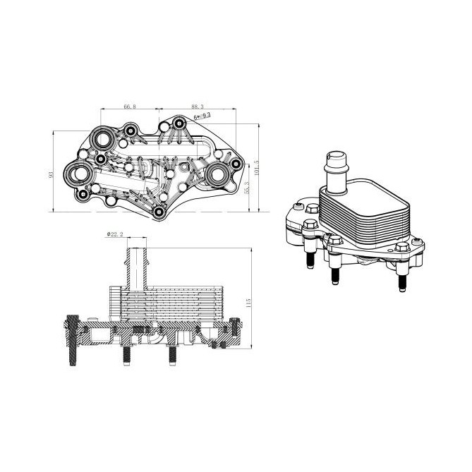 Radiator ulei, ulei motor NRF