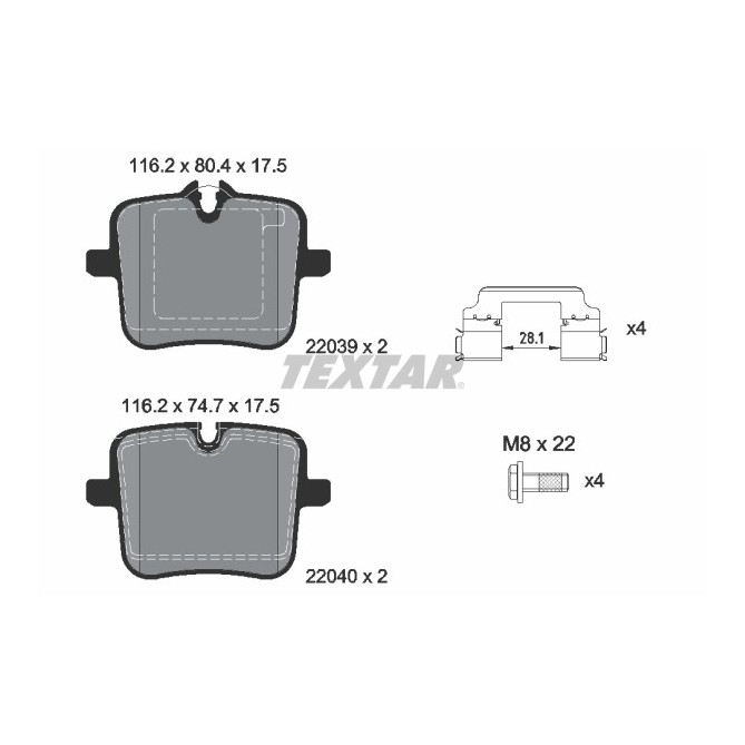 Set placute frana,frana disc TEXTAR