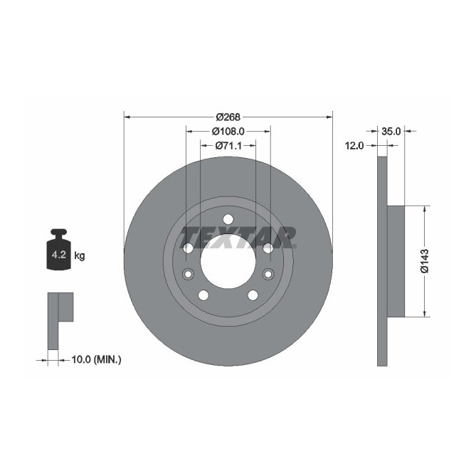 Disc frana TEXTAR