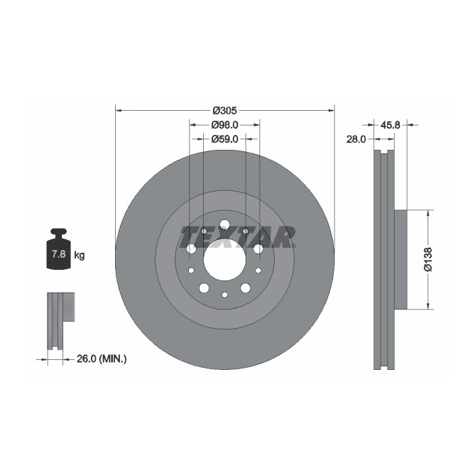 Disc frana TEXTAR