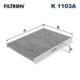 Filtru aer habitaclu carbon activat FILTRON pentru FIAT BRAVO II, STILO, LANCIA DELTA III 1.2-2.4 10.01-12.14, dimensiuni 21mm x 178mm x 233mm