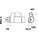 Demaror LETRIKA Incepator 24V 4kW hidrofug 9 dinti 2 gauri 82.5 mm flansa 105 mm diametru 38.2 cm lungime 21.5 cm latime 14.5 cm inaltime