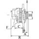 Alternator HC-CARGO 14V 90A TOYOTA YARIS 1.0 04.99-09.05 54.5mm 4 caneluri cu fulie combinata