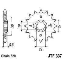 Pinion lant JT ZĘBATKI