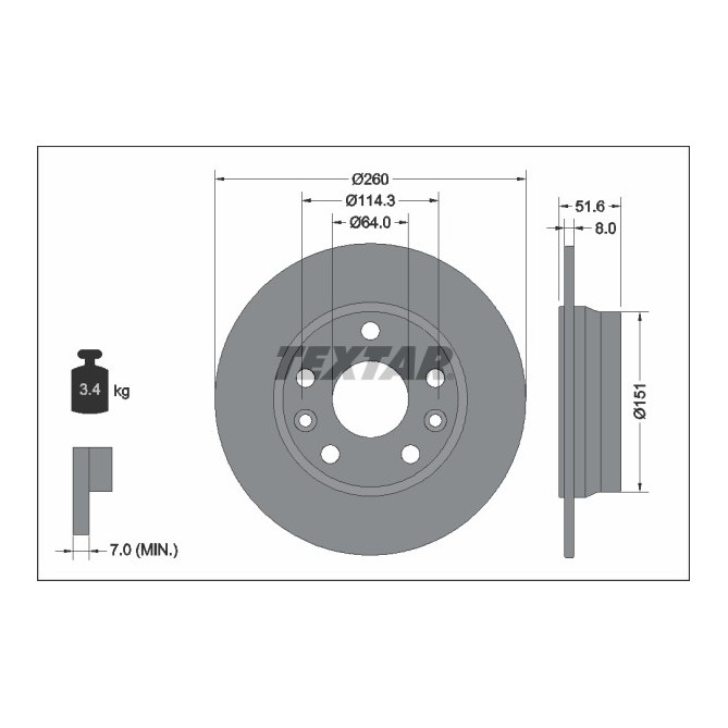 Disc frana TEXTAR