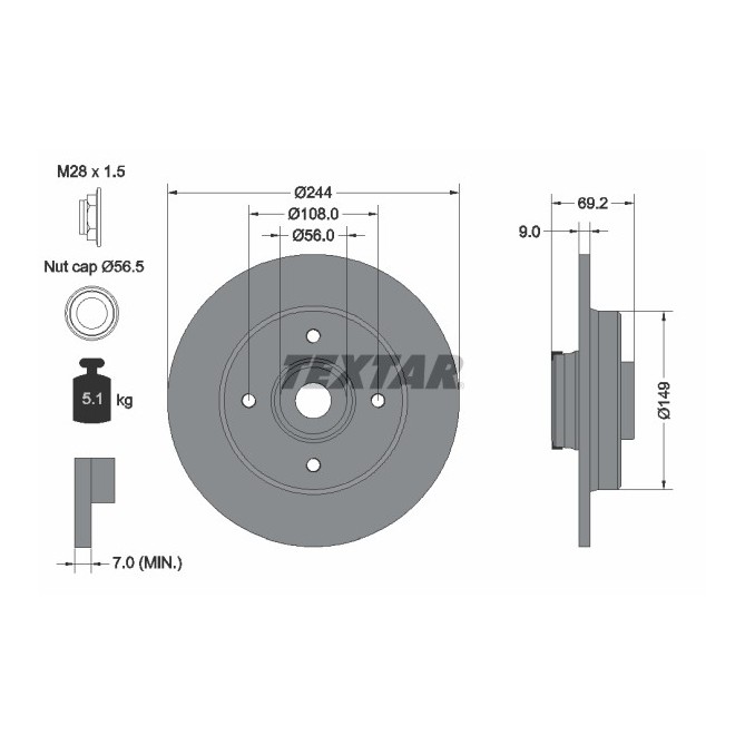 Disc frana TEXTAR