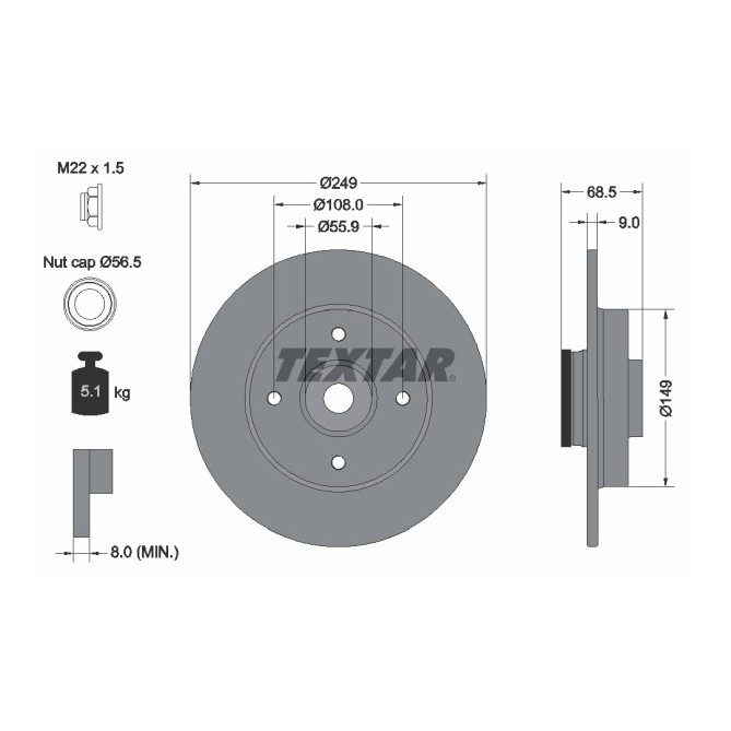 Disc frana TEXTAR