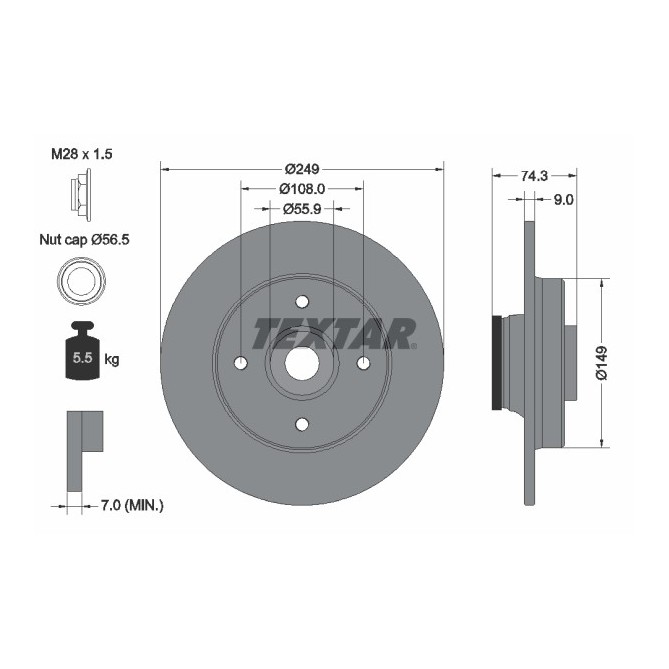 Disc frana TEXTAR