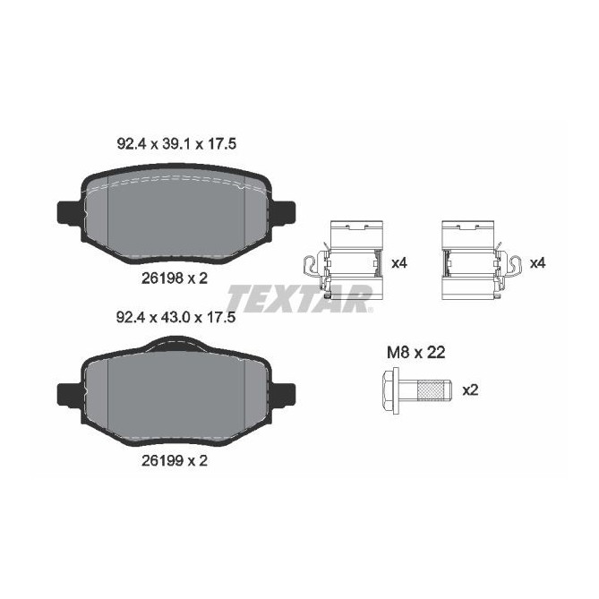 Set placute frana,frana disc TEXTAR