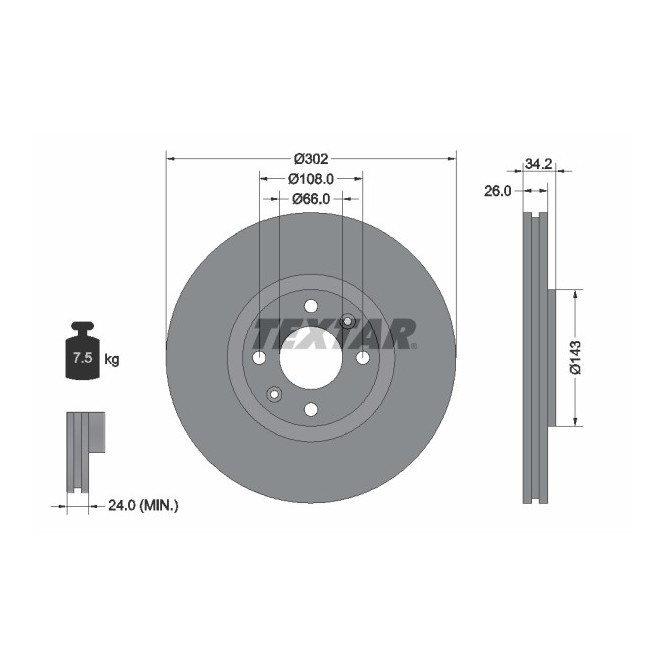 Disc frana TEXTAR