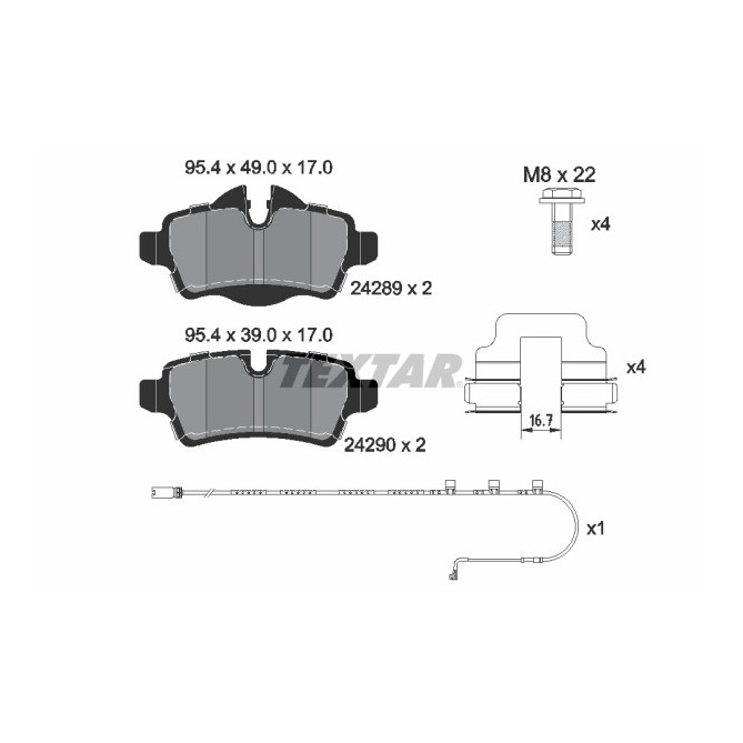 Set placute frana,frana disc TEXTAR