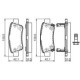 Set placute frana spate BOSCH pentru HONDA CR-V III, CR-V IV 1.6D-2.4, inaltime 42.1 mm, latime 108.8 mm, grosime 16.5 mm