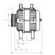 Alternator HC-CARGO 14V 110A pentru DACIA DUSTER, LOGAN, SANDERO, RENAULT GRAND SCENIC II, MEGANE II, LAGUNA II, 181mm 56mm