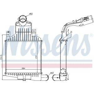 Intercooler, compresor NISSENS