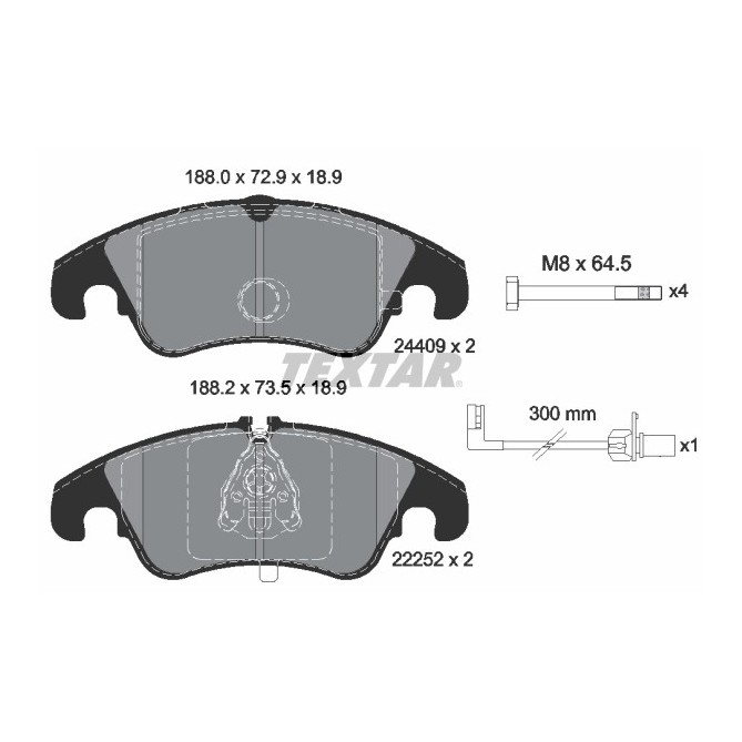 Set placute frana,frana disc TEXTAR