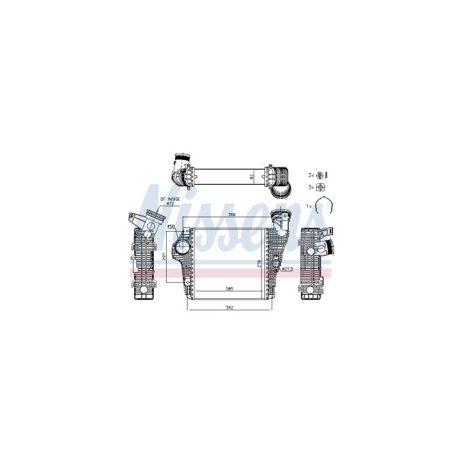 Intercooler, compresor NISSENS