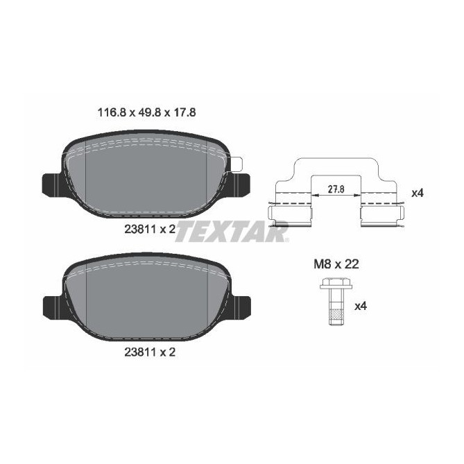 Set placute frana,frana disc TEXTAR