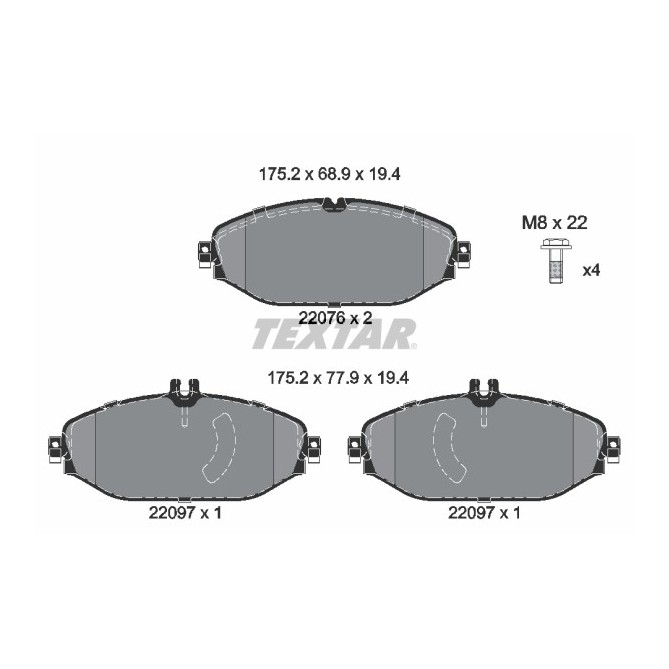 Set placute frana,frana disc TEXTAR