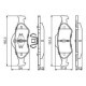 Set placute frana fata BOSCH pentru FORD FIESTA IV, FIESTA/HATCHBACK, FIESTA/MINIVAN, KA; MAZDA 121 III, 121 III/HATCHBACK 1.25-1.8D