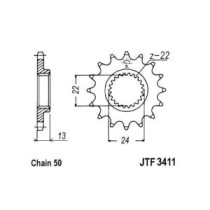 Pinion lant JT ZĘBATKI