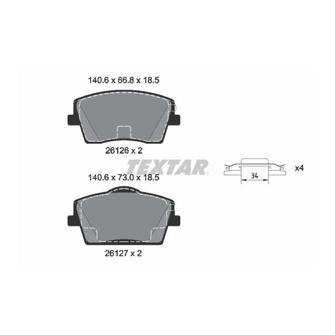 Set placute frana,frana disc TEXTAR