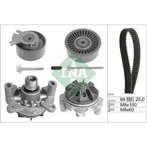 Set pompa apa + curea dintata INA