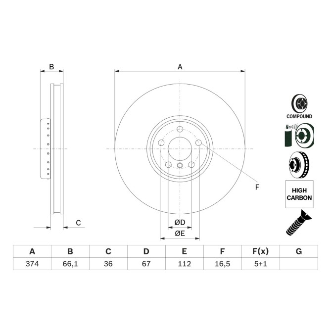 Disc frana BOSCH