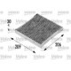 Filtru habitaclu carbon activat VALEO RENAULT LAGUNA II III VEL SATIS 1.6-3.5 30mm x 206mm x 209mm