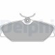 Set placute frana fata DELPHI pentru RENAULT CLIO II, LAGUNA I, MEGANE I, MEGANE II, SCENIC I, inaltime 56 mm, latime 129 mm, grosime 17 mm