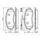 Set placute frana fata BOSCH pentru CITROEN C8, FIAT ULYSSE, LANCIA PHEDRA, PEUGEOT 807, inaltime 63.8 mm, latime 162.7 mm, grosime 19.5 mm