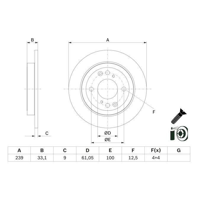 Disc frana BOSCH