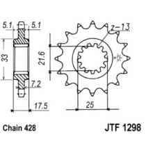 Pinion lant JT ZĘBATKI