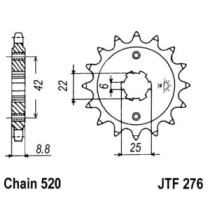 Pinion lant JT ZĘBATKI