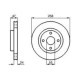 Disc frana BOSCH Fata Dreapta/Stanga MAZDA 323 F VI, 323 S VI 1.6-2.0D 09.98-05.04 257.5 mm, 47.0 mm, 24.0 mm, 4 gauri