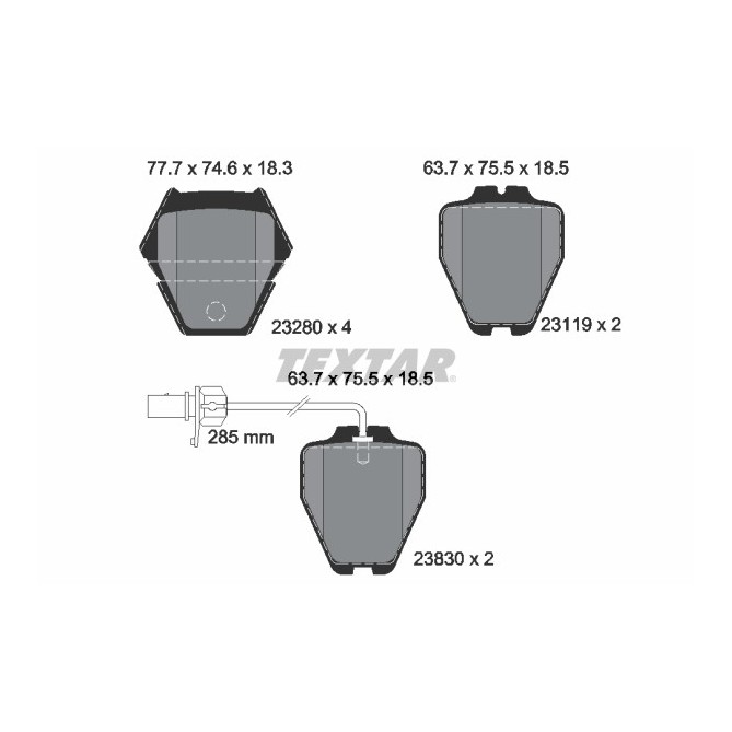 Set placute frana,frana disc TEXTAR