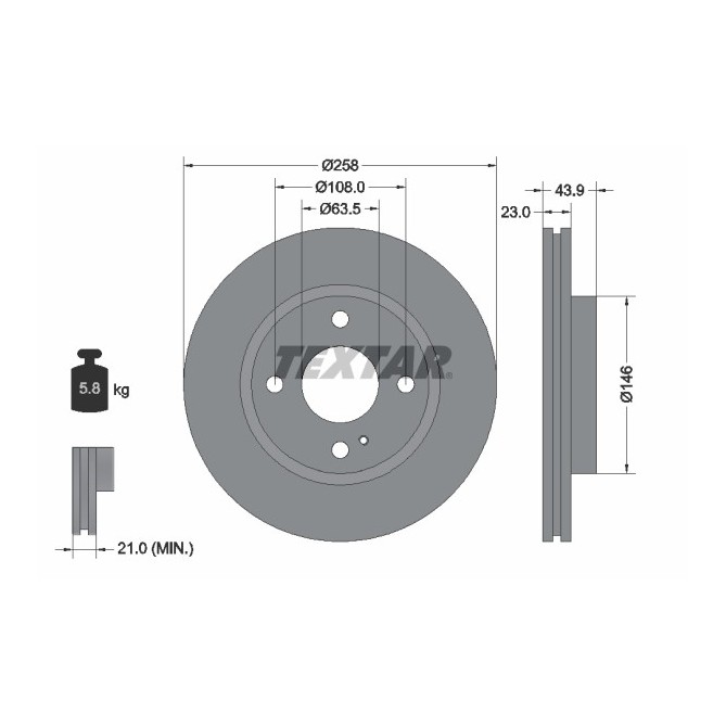 Disc frana TEXTAR