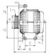 Alternator HC-CARGO 14V 150A pentru MERCEDES A (W168), VANEO (414) 1.7D 07.98-07.05, Diametru 49.75 mm, 5 caneluri