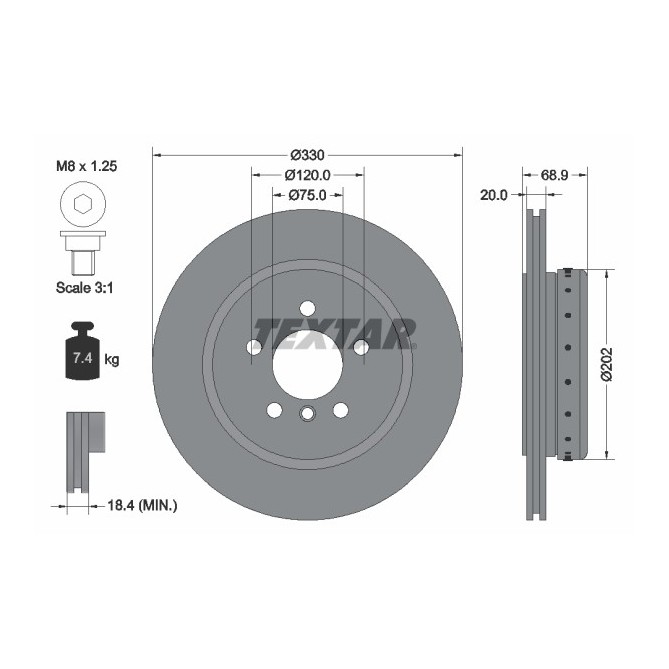 Disc frana TEXTAR