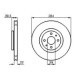 Disc frana BOSCH Fata Dreapta/Stanga 284.0 mm 39.4 mm 22.0 mm pentru ALFA ROMEO 145 146 155 FIAT BRAVO II MULTIPLA PUNTO LANCIA DEDRA DELTA II