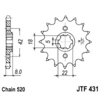 Pinion lant JT ZĘBATKI