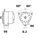 Alternator LETRIKA 14V 120A pentru FENDT 200 300 500 600 AGCO 9000 ATLAS AB CASE IH 100 DAEWOO DH DEUTZ FAHR 120 7000