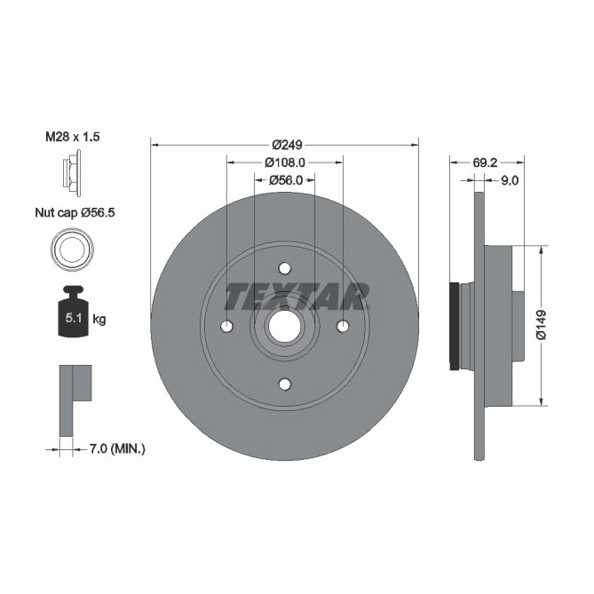 Disc frana TEXTAR